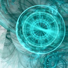 FRACTAL ART DESIGN GREETING CARD It's Time